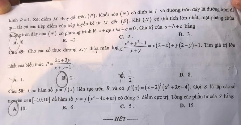 Đề thi thử tốt nghiệp THPT 2024 môn Toán của Hưng Yên có gợi ý đáp án - Ảnh 6.