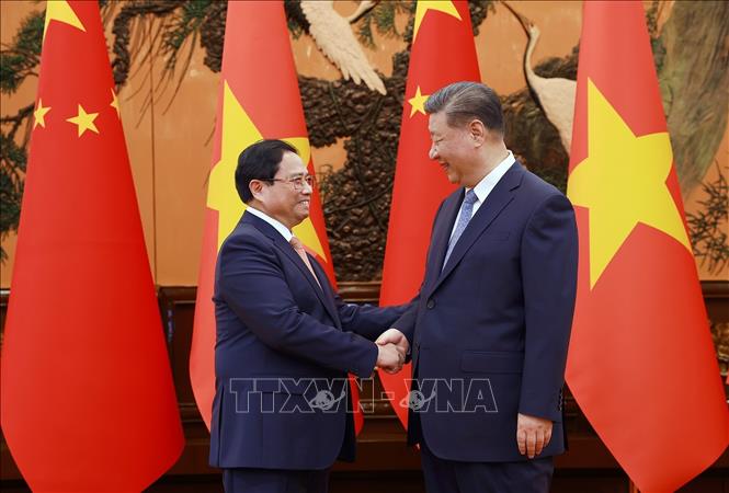 Thủ tướng Phạm Minh Chính hội kiến Tổng Bí thư - Chủ tịch Trung Quốc Tập Cận Bình- Ảnh 1.