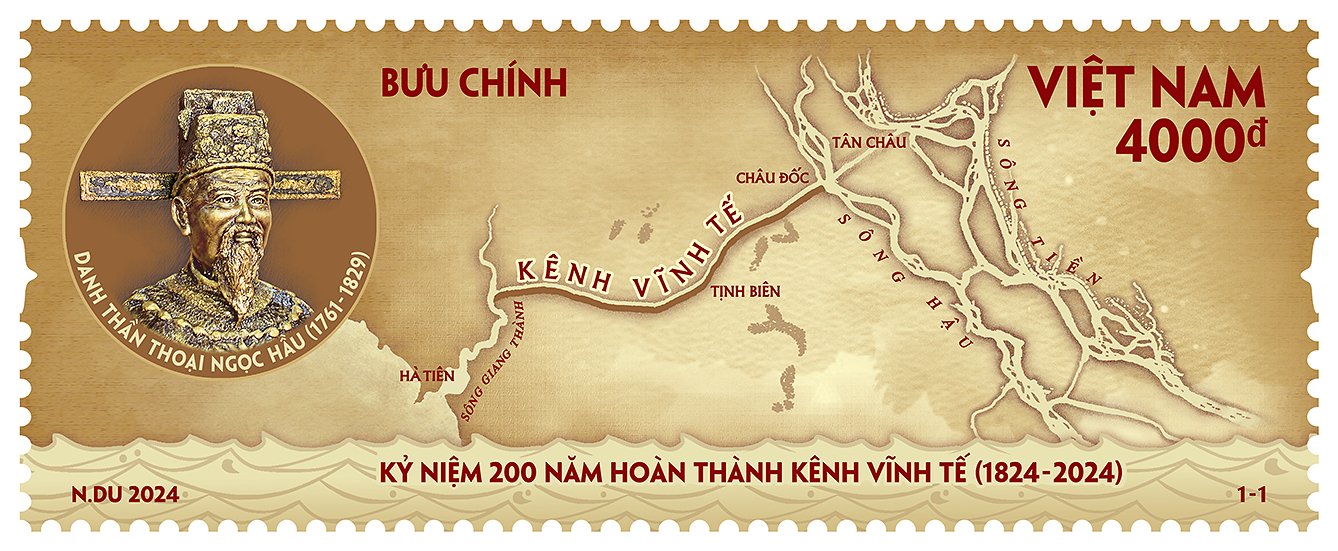 An Giang phát hành bộ tem bưu chính "Kỷ niệm 200 năm hoàn thành kênh Vĩnh Tế"- Ảnh 1.