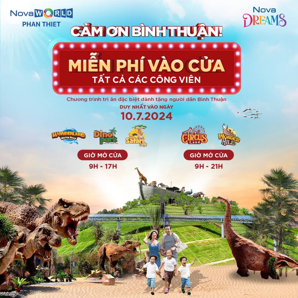 Người Bình Thuận được miễn phí toàn bộ vé vào cổng các công viên giải trí của NovaWorld Phan Thiet- Ảnh 3.