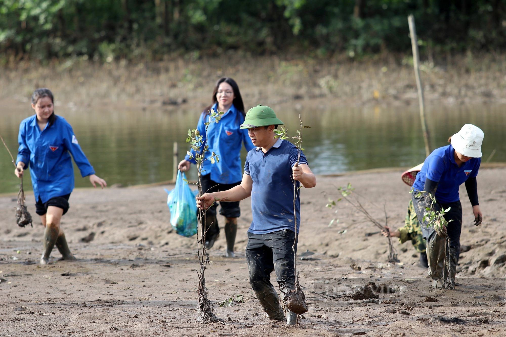 Hàng trăm thanh niên lội bùn trồng cây hưởng ứng Ngày Môi trường thế giới ở Hà Tĩnh- Ảnh 7.