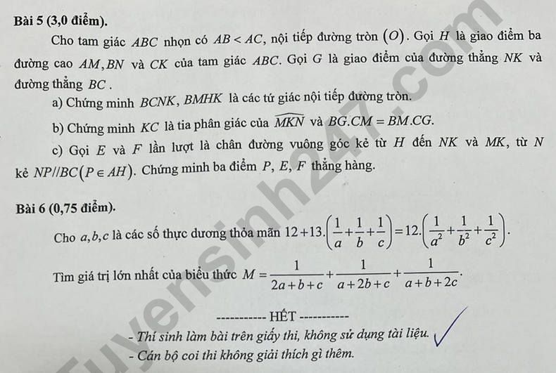 Đề thi môn Toán vào lớp 10 năm 2024 của Hải Phòng có gợi ý đáp án- Ảnh 4.