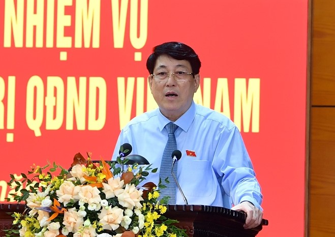 Thường trực Ban Bí thư Lương Cường bàn giao nhiệm vụ tại Tổng cục Chính trị QĐND Việt Nam- Ảnh 1.