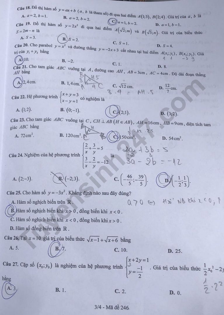 Đề thi môn Toán vào lớp 10 năm 2024 của Bắc Ninh có gợi ý đáp án- Ảnh 4.