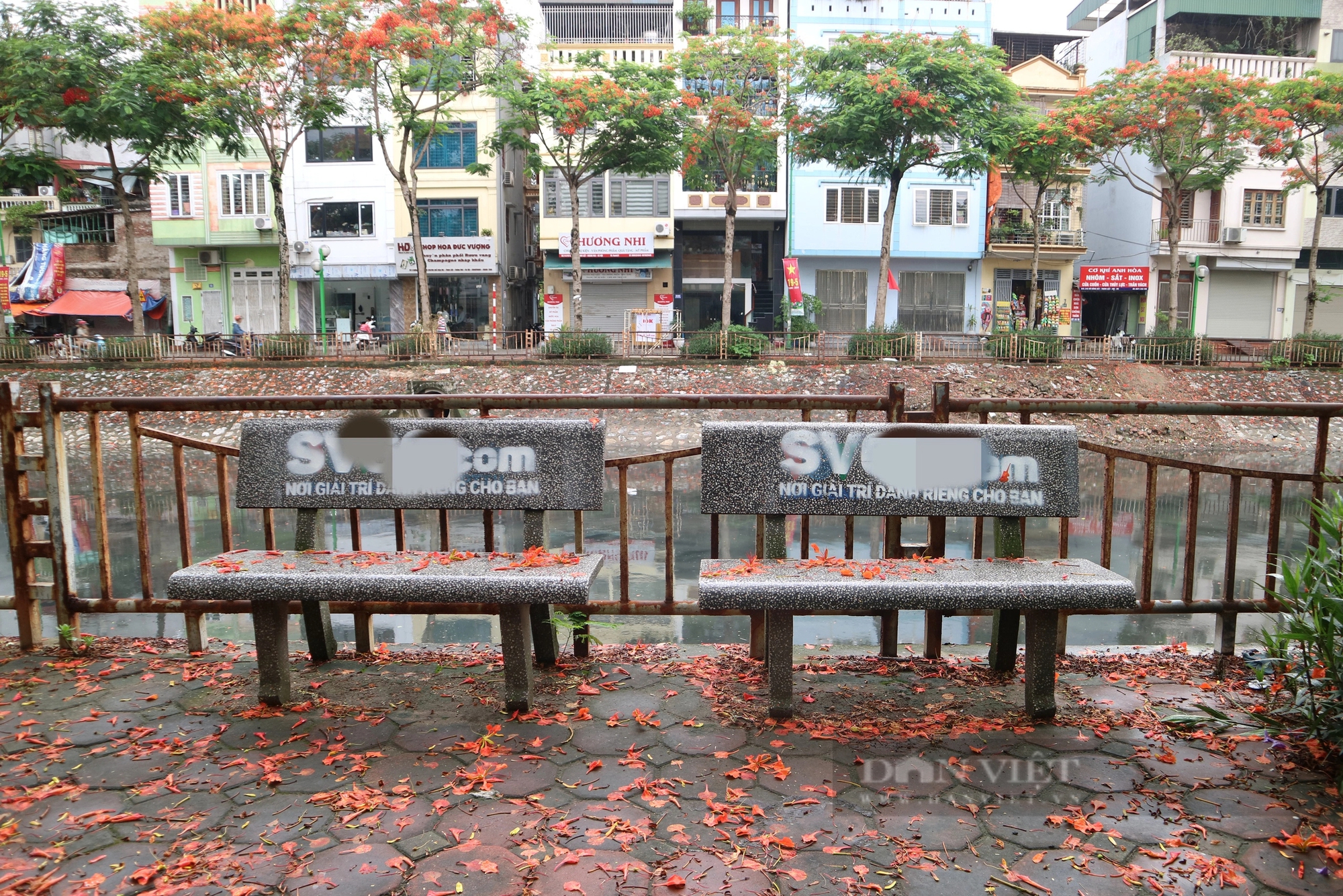 Hàng loạt ghế đá ở Hoàng Mai (Hà Nội) bị sơn quảng cáo cá độ- Ảnh 8.