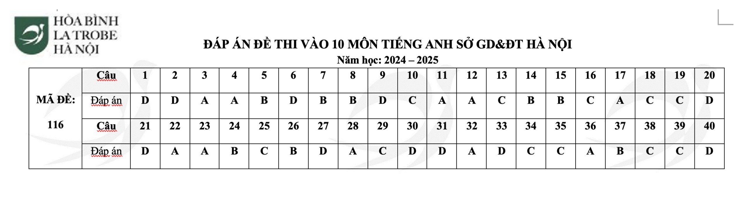 Gợi ý đáp án môn Tiếng Anh vào lớp 10 Hà Nội 2024 full mã đề- Ảnh 12.