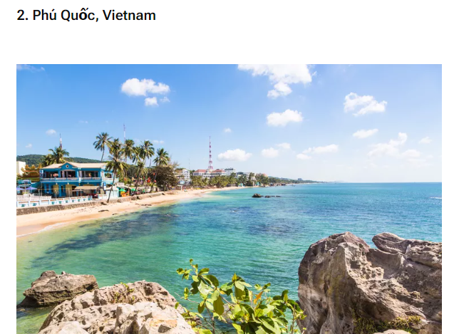 'Đảo ngọc' Phú Quốc được bình chọn đẹp thứ 2 thế giới, hơn Bali và Phuket