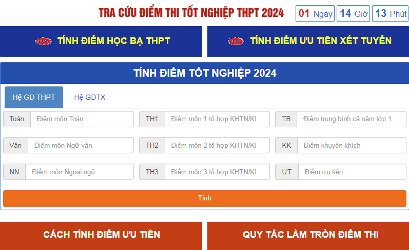 Công cụ tính điểm tốt nghiệp THPT 2024 chuẩn nhất- Ảnh 1.