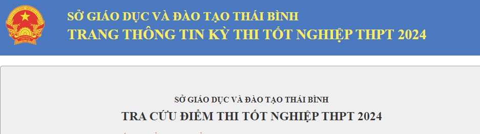 Tra cứu điểm thi tốt nghiệp THPT 2024 Thái Bình- Ảnh 1.