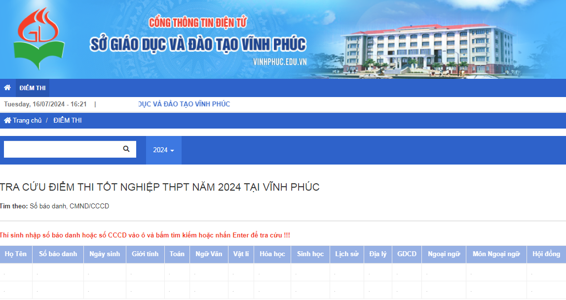 Tra cứu điểm thi tốt nghiệp THPT 2024 Vĩnh Phúc- Ảnh 1.