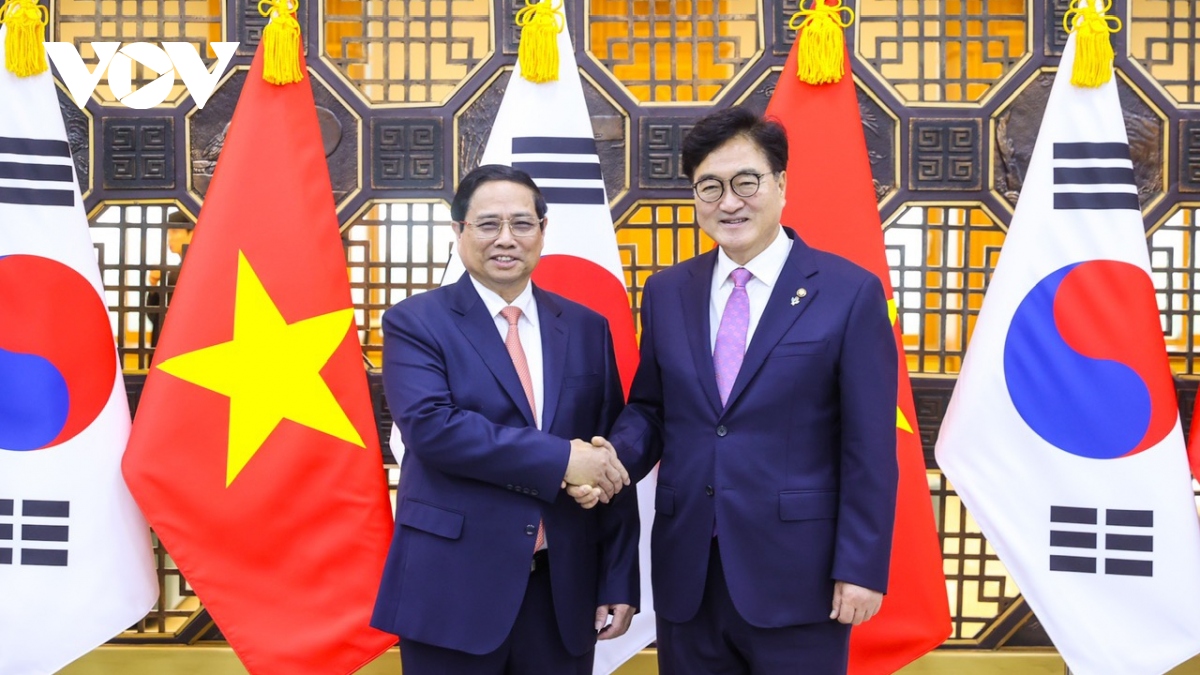 Thủ tướng Chính phủ Phạm Minh Chính hội kiến Chủ tịch Quốc hội Hàn Quốc- Ảnh 1.