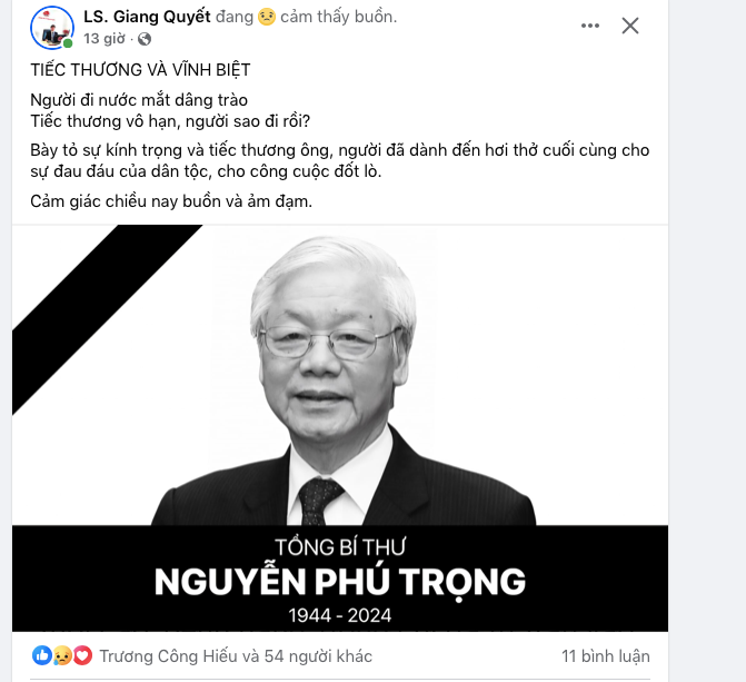 Cộng đồng mạng đồng loạt đổi hình nền bày tỏ lòng tiếc thương Tổng Bí thư Nguyễn Phú Trọng- Ảnh 3.