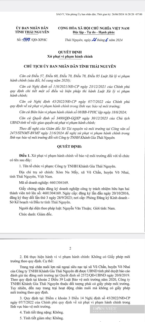 Thái Nguyên: Sau phản ánh của Dân Việt, xử phạt 320 triệu đồng với chủ trại lợn gây ô nhiễm môi trường - Ảnh 3.