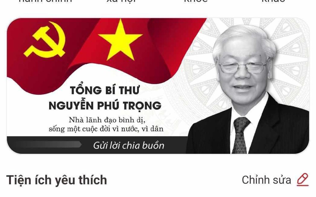 Bộ Công an cập nhật tính năng mới giúp người dân gửi lời chia buồn, tri ân Tổng Bí thư Nguyễn Phú Trọng trên VNeID