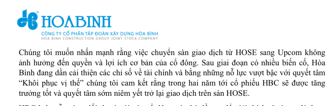 Xây dựng Hòa Bình: Cổ phiếu HBC sẽ tăng trưởng tốt trong 2 năm tới, quyết tâm sớm trở lại sàn HoSE- Ảnh 1.