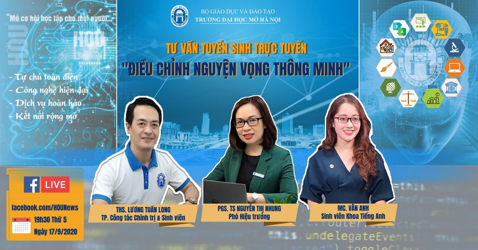 Nhiều trường ĐH tổ chức livestream để tư vấn và tuyển sinh.