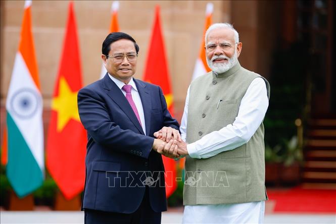 Thủ tướng Phạm Minh Chính​ hội đàm với Thủ tướng Ấn Độ Narendra Modi: Củng cố quan hệ "5 hơn"- Ảnh 1.