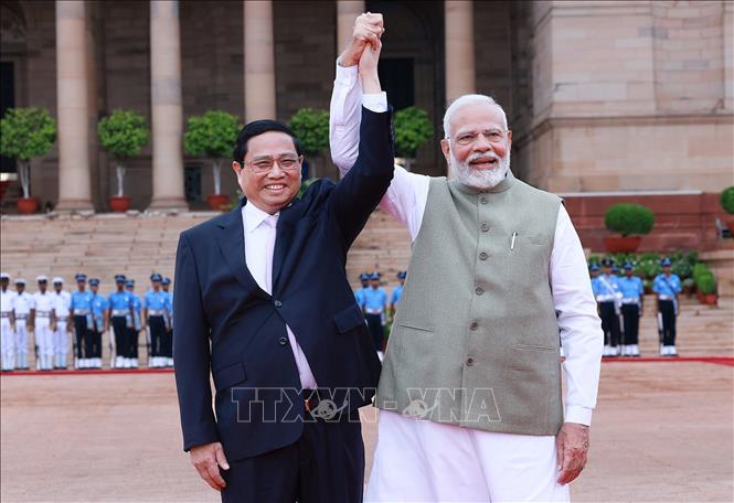 Thủ tướng Narendra Modi chủ trì lễ đón Thủ tướng Phạm Minh Chính thăm Ấn Độ- Ảnh 4.