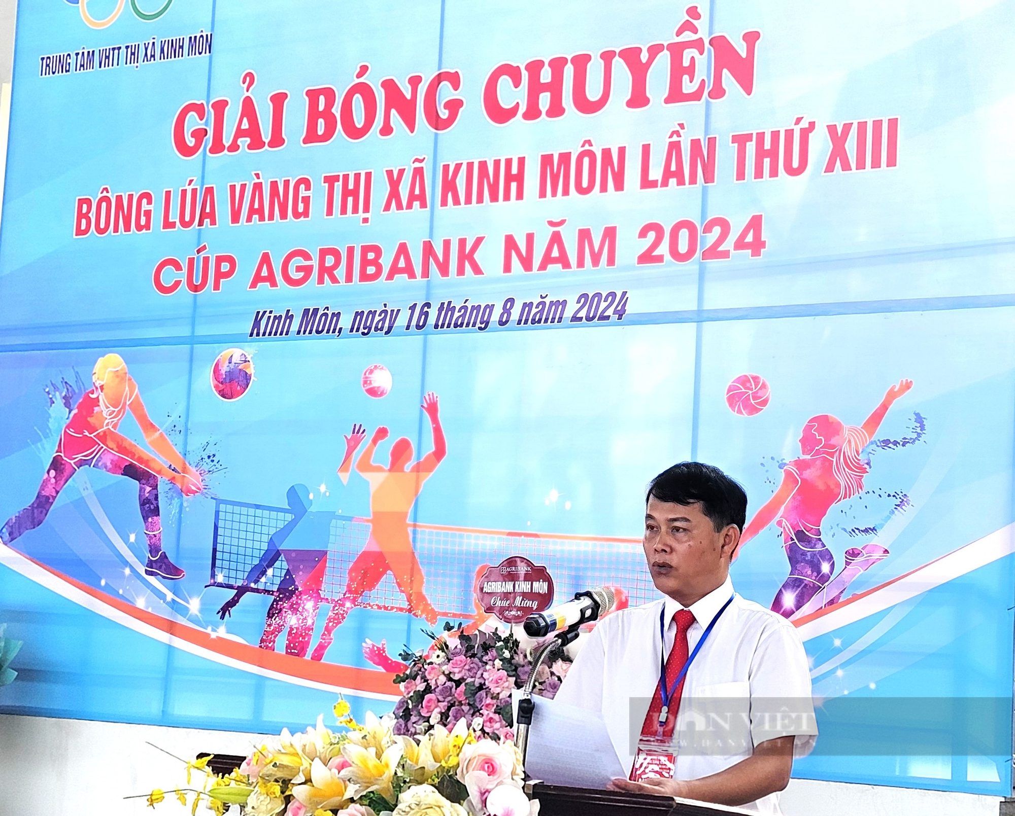 Hấp dẫn giải bóng chuyền nông dân "Bông lúa vàng" thị xã Kinh Môn lần thứ XIII năm 2024 - Ảnh 1.