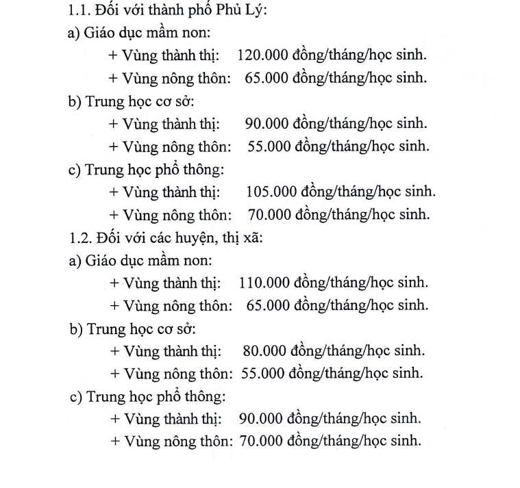 Trẻ dưới 5 tuổi ở Hà Nam được miễn học phí năm học 2024-2025 - Ảnh 1.