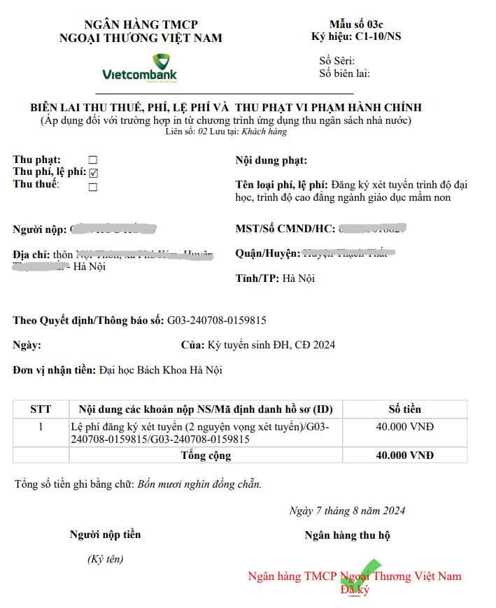 Cách xem biên lai thanh toán nguyện vọng đại học 2024, thí sinh nên biết - Ảnh 4.