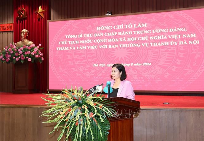 Tổng Bí thư, Chủ tịch nước Tô Lâm thăm và làm việc với Ban Thường vụ Thành ủy Hà Nội - Ảnh 4.