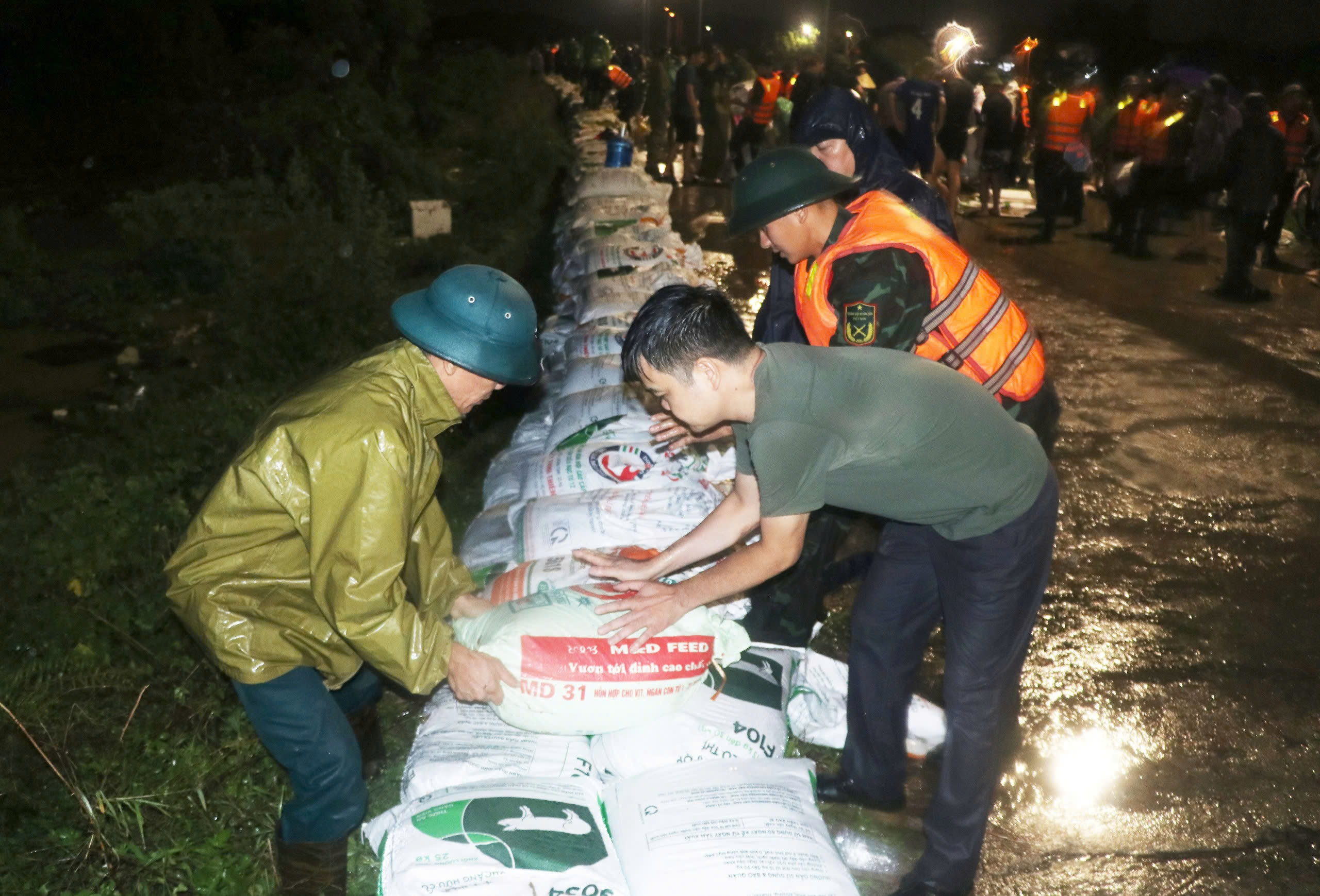 Bắc Ninh cứu được đê sông Cầu nhờ trưng tập cát từ... đường vành đai 4 - Ảnh 1.