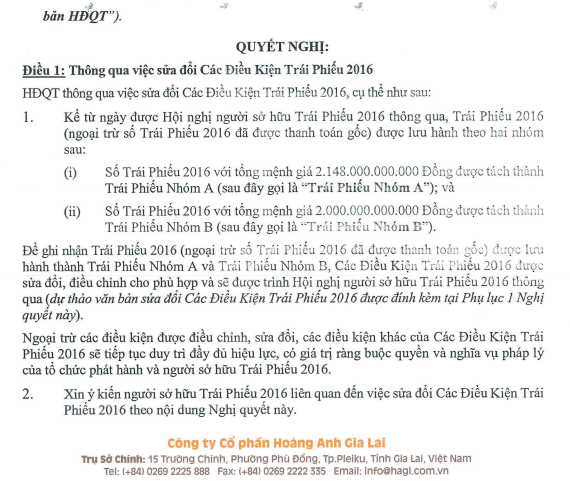 Hoàng Anh Gia Lai sửa đổi loạt điều kiện của lô trái phiếu trị giá hơn 6.500 tỷ- Ảnh 1.