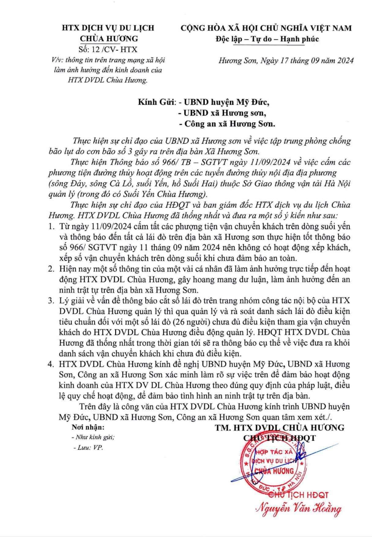 Chính quyền xã Hương Sơn nói gì trước tin: "Cắt suất chở khách của các chủ đò vừa đi cứu trợ lũ lụt"?- Ảnh 2.