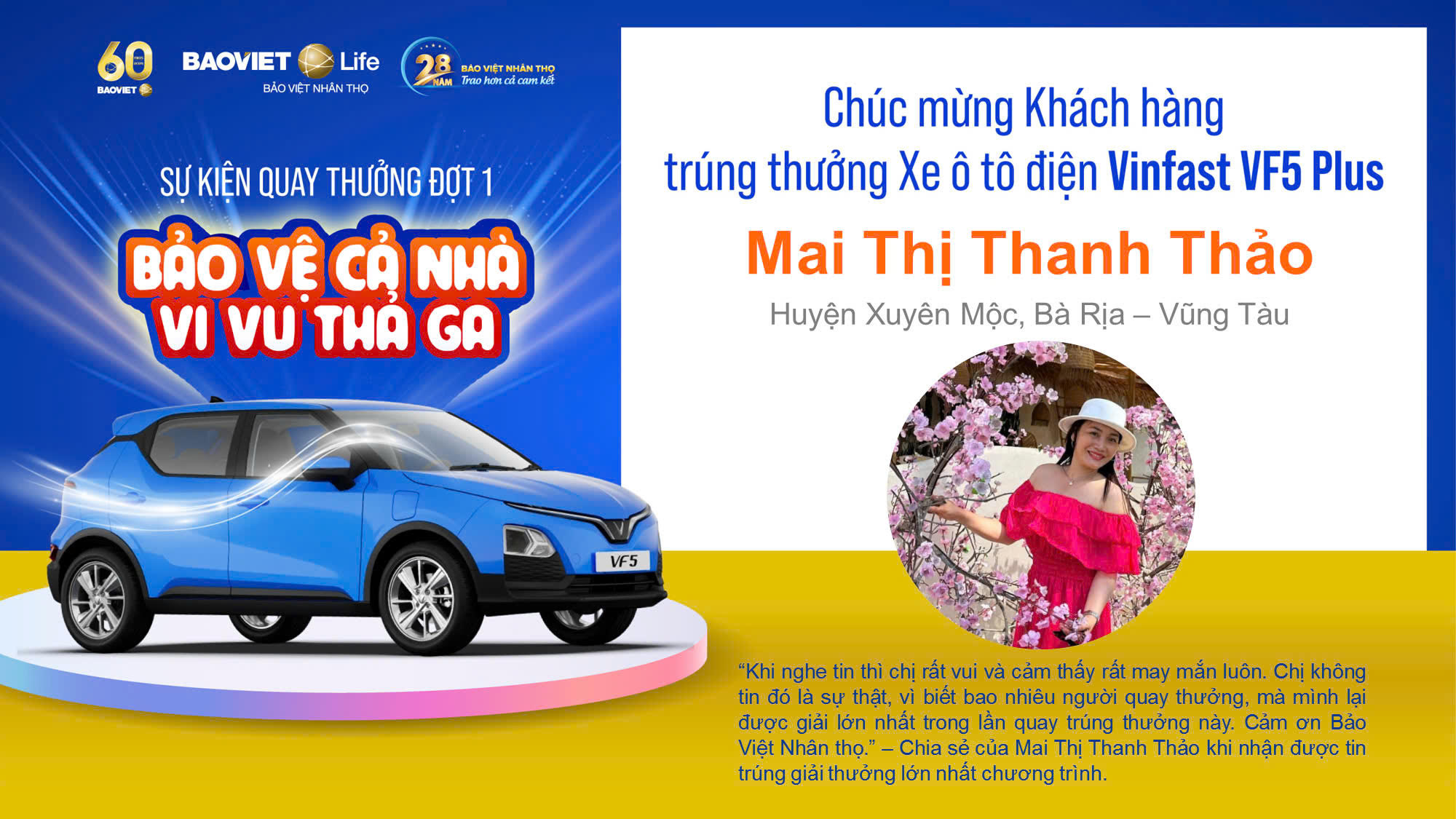 Bảo Việt Nhân thọ trao giải thưởng ô tô đầu tiên mừng sinh nhật lần thứ 28 - Ảnh 1.