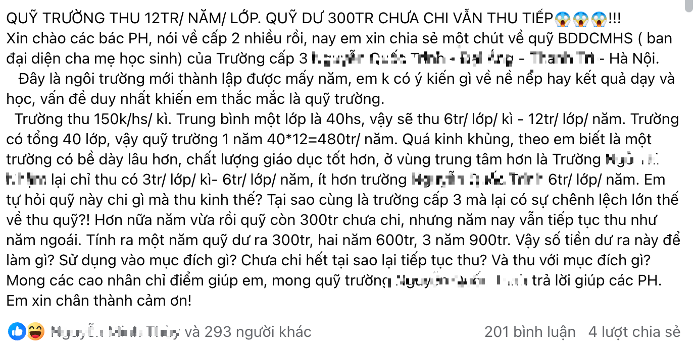 Đầu năm "nóng" các khoản quỹ lớp, quỹ trường: Phụ huynh “trầm cảm” vì đóng quá nhiều- Ảnh 2.