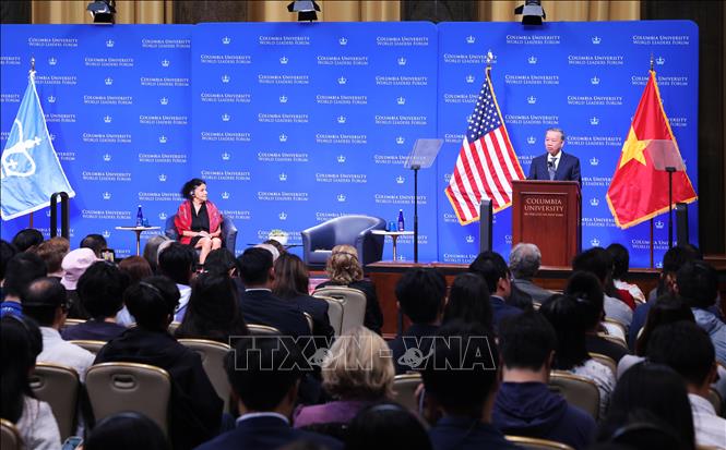 Tổng Bí thư, Chủ tịch nước Tô Lâm thăm và phát biểu chính sách tại Đại học Columbia - Ảnh 2.