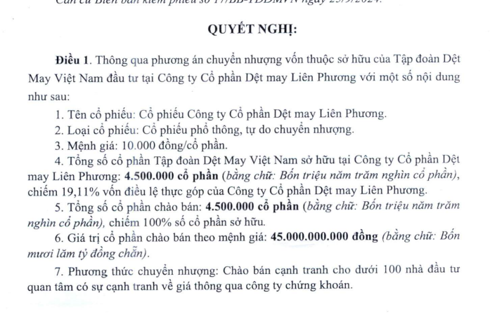 Vinatex và Hanosimex đồng loạt muốn thoái vốn tại một doanh nghiệp may - Ảnh 1.