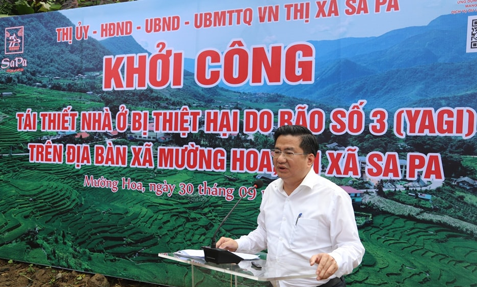 Sa Pa: Khởi công tái thiết nhà ở cho các hộ dân bị thiệt hại do bão số 3  - Ảnh 2.