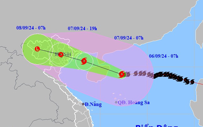 Cập nhật bão YAGI: Siêu bão số 3 giật trên cấp 17 có đổ bộ vào Hà Nội không, khi vào mạnh cấp mấy? - Ảnh 2.