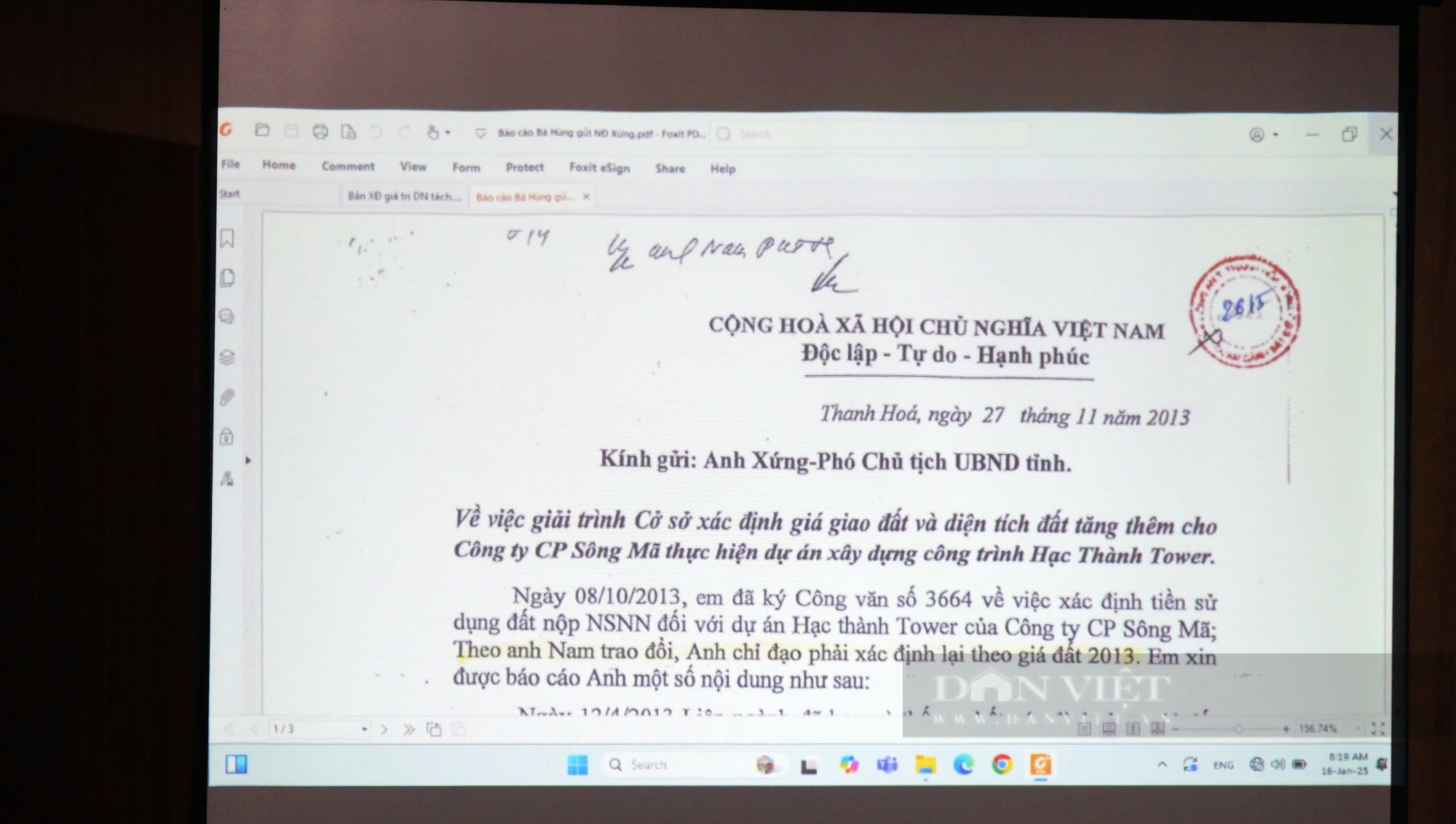 Công bố bức thư tay của Phó giám đốc Sở Tài chính gửi Phó Chủ tịch tỉnh tại dự án Hạc Thành Tower - Ảnh 3.