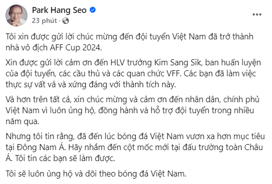 HLV Park Hang-seo gửi lời chúc đặc biệt đến ĐT Việt Nam - Ảnh 2.