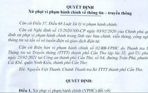 Cần Thơ: Xử phạt người đưa tin xuyên tạc xúc phạm Lãnh đạo Đảng, Nhà nước