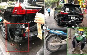 CLIP: Shipper bật khóc sau khi đâm vào đuôi xe sang Lexus LX570 trên phố Hà Nội