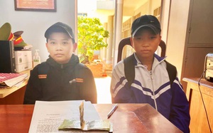Đắk Lắk: Nhặt được tiền, hai học sinh lớp 6 mang đến công an nhờ trả lại cho người đánh rơi