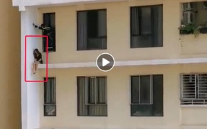 Clip: Cảnh sát giải cứu cô gái xinh đẹp định tự tử từ tầng 18 chung cư ở TP.HCM