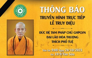 Truyền hình An Viên trực tiếp lễ truy điệu Đại lão Hòa thượng Thích Phổ Tuệ