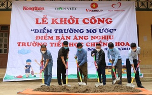 Báo NTNN/Dân Việt khởi công điểm trường mơ ước Áng Nghịu