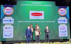 Dai-Ichi Life Việt Nam đạt Top 3 danh hiệu bảo hiểm nhân thọ uy tín 2021