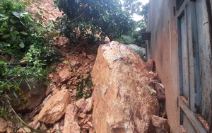 Đá lớn ào ào 'tấn công' nhà dân ở Quy Nhơn, tường nhà bị 'đánh' vỡ vụn 