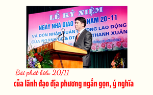 Bài phát biểu 20/11 của lãnh đạo địa phương ngắn gọn, ý nghĩa năm 2011