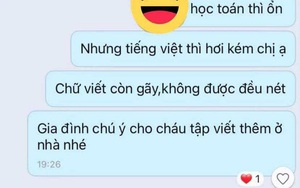 Cô giáo nhắn "Tiếng Việt con hơi kém, viết chữ xấu", phụ huynh trả lời 3 câu lập tức gây tranh cãi