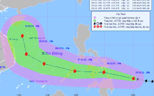 Tin mới nhất về bão số 9: Bão số 9 đang tiến rất nhanh vào biển Đông và đang mạnh lên từng giờ 