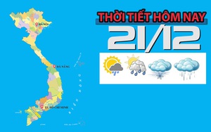 Thời tiết hôm nay 21/12: Bão RAI qua đi, Miền Trung ngày nắng, đêm mưa