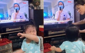 Nghẹn lòng hình ảnh bé gái khóc òa khi thấy mẹ trên tivi, bận chống dịch Covid-19 không về